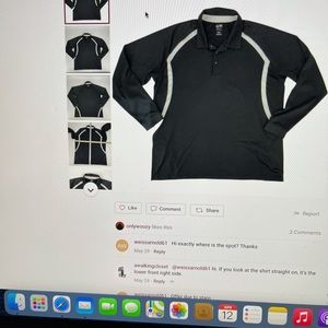 Adidas Golf Shirt Men's Size L Black Climalite Long Sleeve Athletic Quick Dry